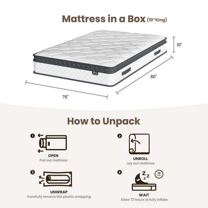 🎉Early winter clearance sale!🛏️Mattress 10-12 Inch Hybrid Mattresses in a Box