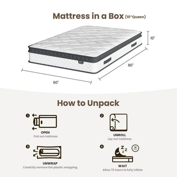 🎉Early winter clearance sale!🛏️Mattress 10-12 Inch Hybrid Mattresses in a Box