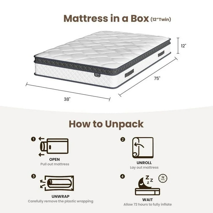 🎉Early winter clearance sale!🛏️Mattress 10-12 Inch Hybrid Mattresses in a Box