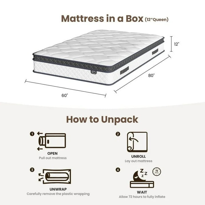 🎉Early winter clearance sale!🛏️Mattress 10-12 Inch Hybrid Mattresses in a Box