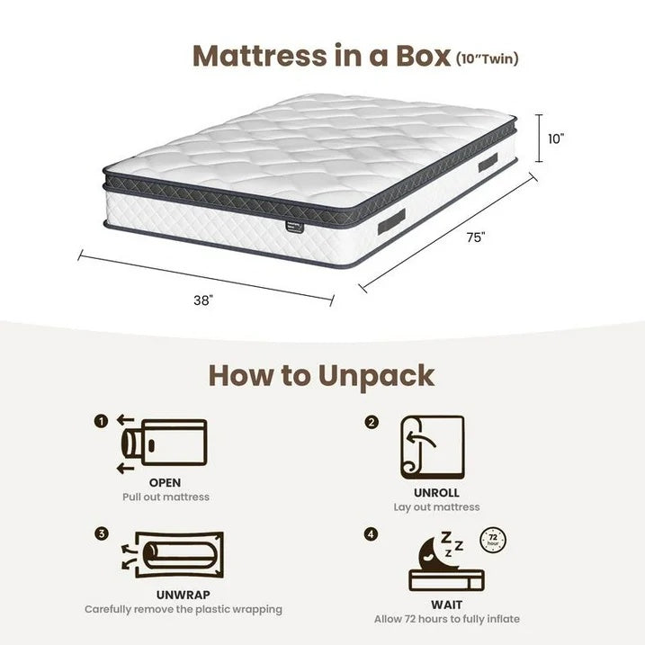 🎉Early winter clearance sale!🛏️Mattress 10-12 Inch Hybrid Mattresses in a Box
